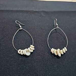 Handmade earrings with puka shell from Hawaii